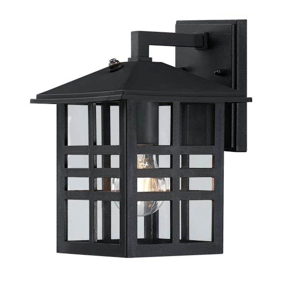 1 Lamp Polycarbonate Black Clear Wall Light Fixture 1