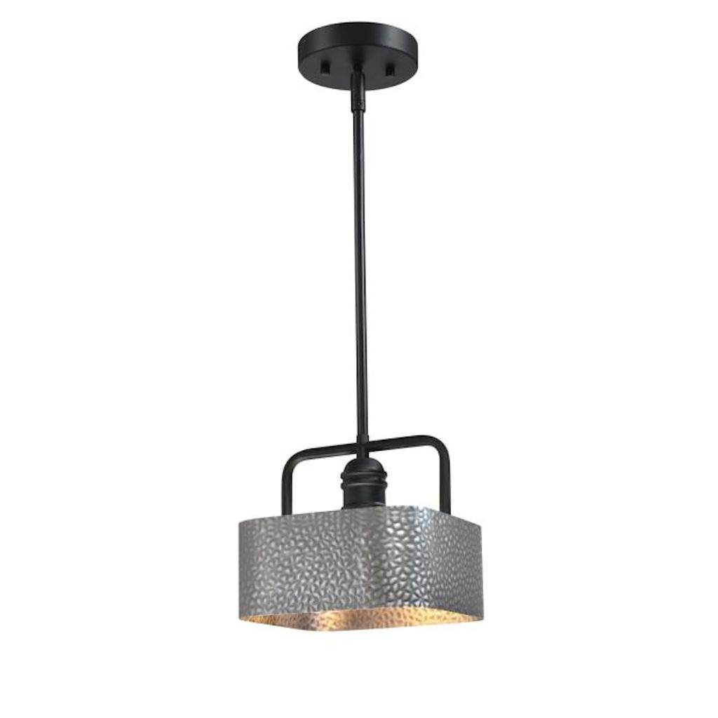 1 Light Matte Black/Dark Pewter Mini Pendant Light Fixture 1