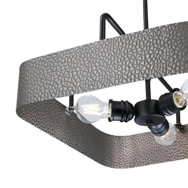 3 Light Matte Black/Dark Pewter Chandelier Light Fixture 2