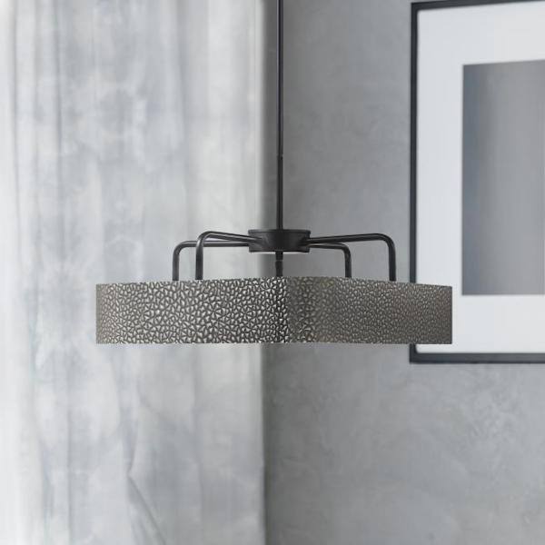 3 Light Matte Black/Dark Pewter Chandelier Light Fixture 3