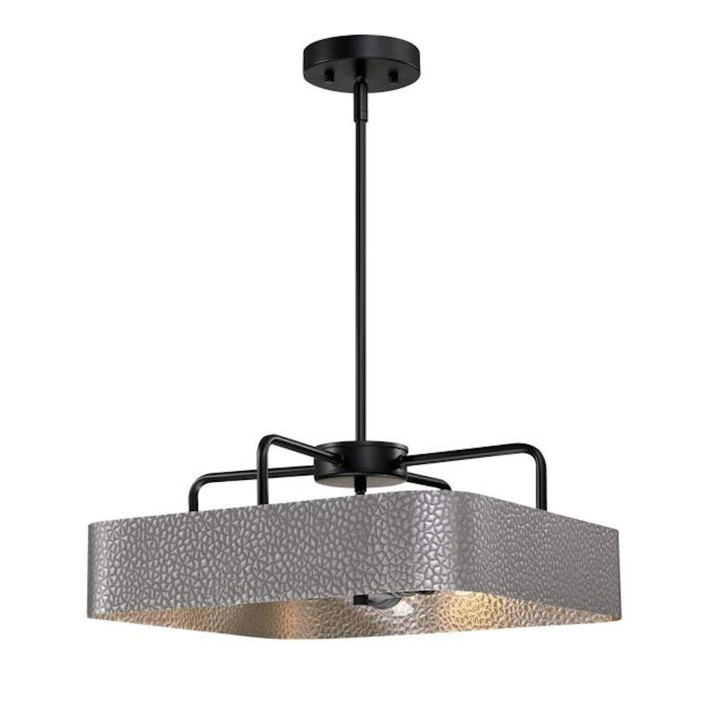 3 Light Matte Black/Dark Pewter Chandelier Light Fixture 1