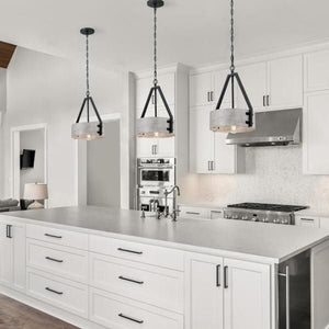 1 Lamp Matte Black/Antique Ash Pendant Light Fixture 3
