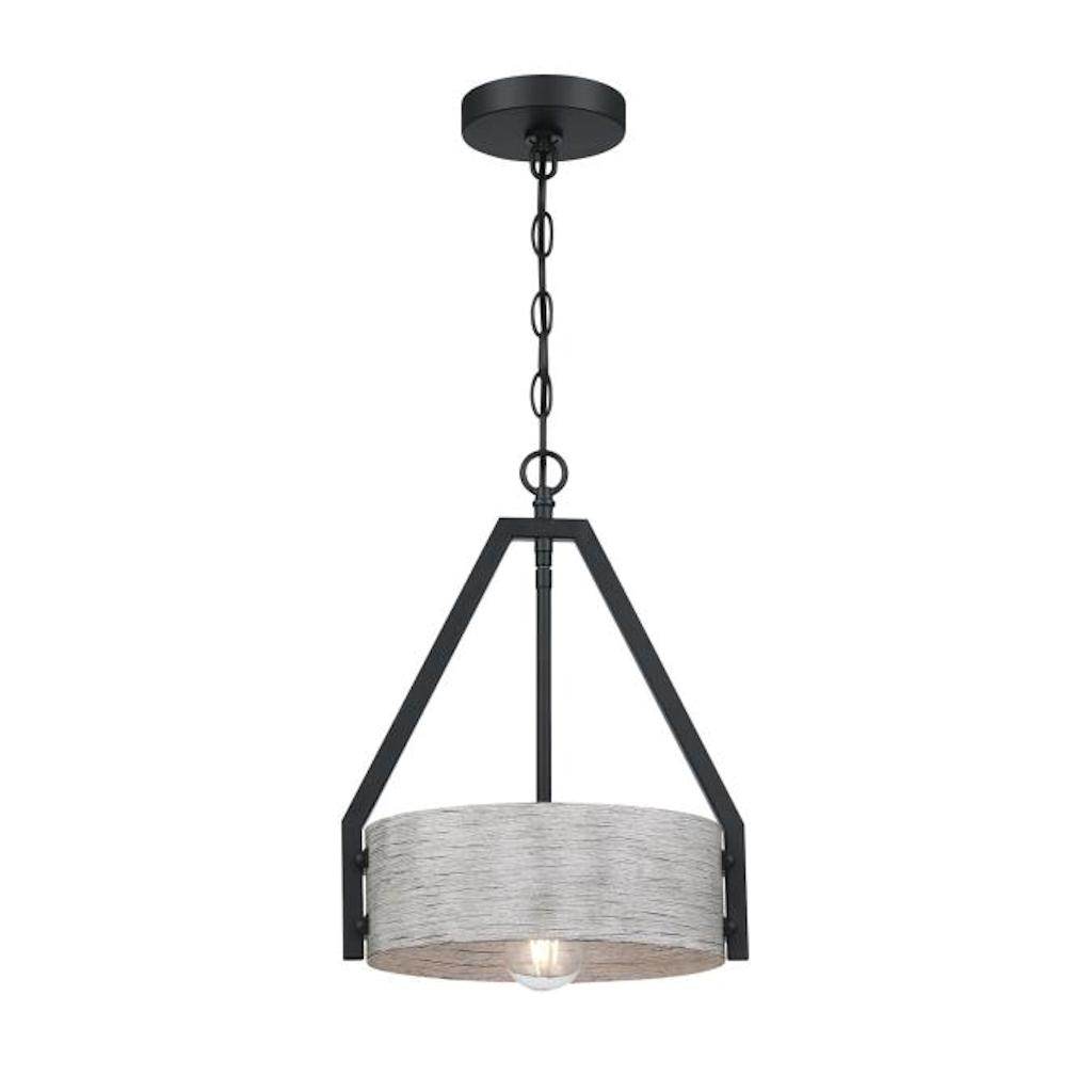 1 Lamp Matte Black/Antique Ash Pendant Light Fixture 1
