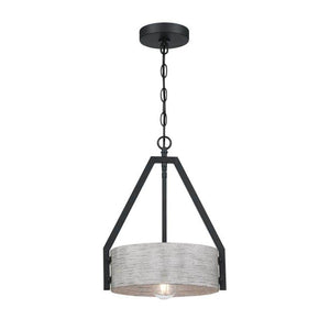 1 Lamp Matte Black/Antique Ash Pendant Light Fixture 1