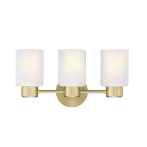 3 Light Champagne Brass Frosted Wall Light Fixture 1