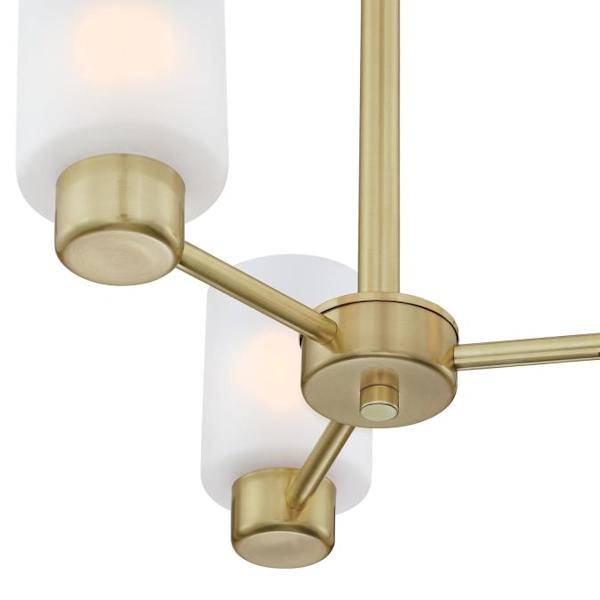 3 Light Champagne Brass Frosted Chandelier Light Fixture 2
