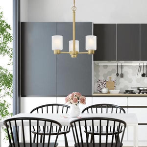 3 Light Champagne Brass Frosted Chandelier Light Fixture 3