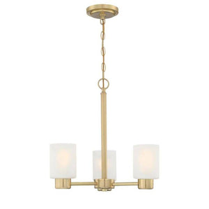 3 Light Champagne Brass Frosted Chandelier Light Fixture 1