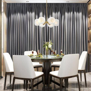 6 Light Champagne Brass Frosted Chandelier Light Fixture 3