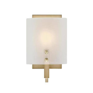 1 Light Brushed Brass Frosted Wall Light Fixture 2