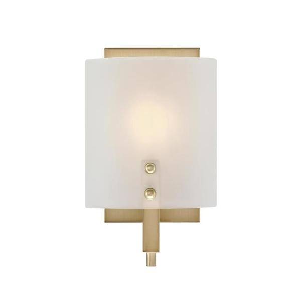 1 Light Brushed Brass Frosted Wall Light Fixture 2