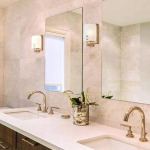 1 Light Brushed Brass Frosted Wall Light Fixture 3