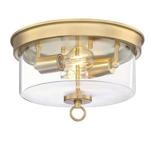 12" 2 Light Champagne Brass Clear Glass 1
