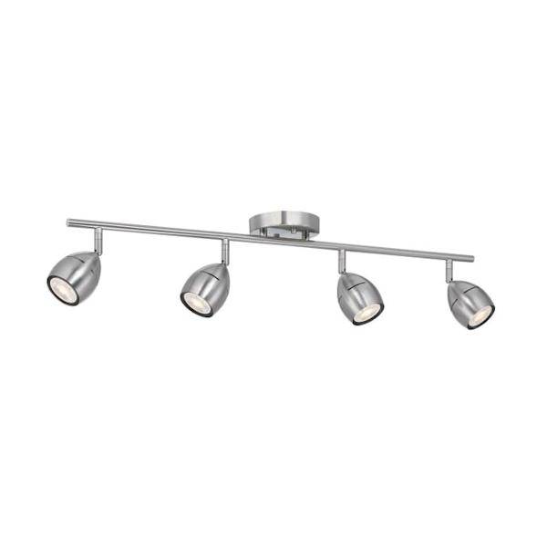 4 Light 7 watt 3000K Natural White Brushed Nickel LED Track Light Kit 3