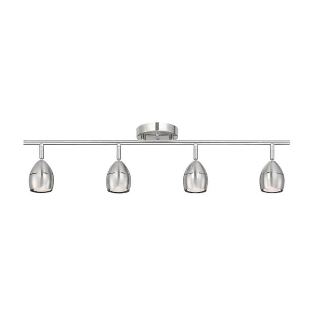 4 Light 7 watt 3000K Natural White Brushed Nickel LED Track Light Kit 1