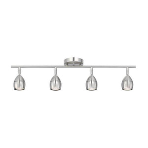 4 Light 7 watt 3000K Natural White Brushed Nickel LED Track Light Kit 1