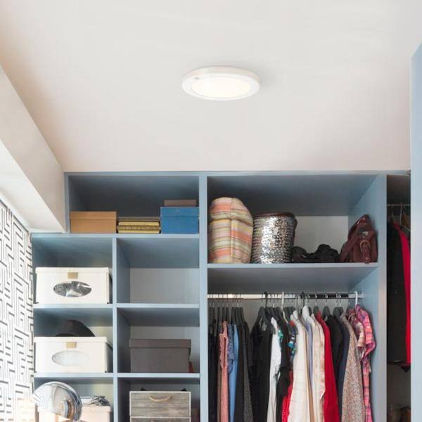 8" 18 watt 120 volt 3000K Natural Round White LED Ceiling Light Fixture with Motion Sensor 3