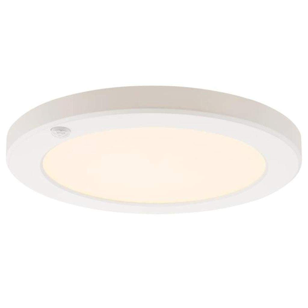 8" 18 watt 120 volt 3000K Natural Round White LED Ceiling Light Fixture with Motion Sensor 1