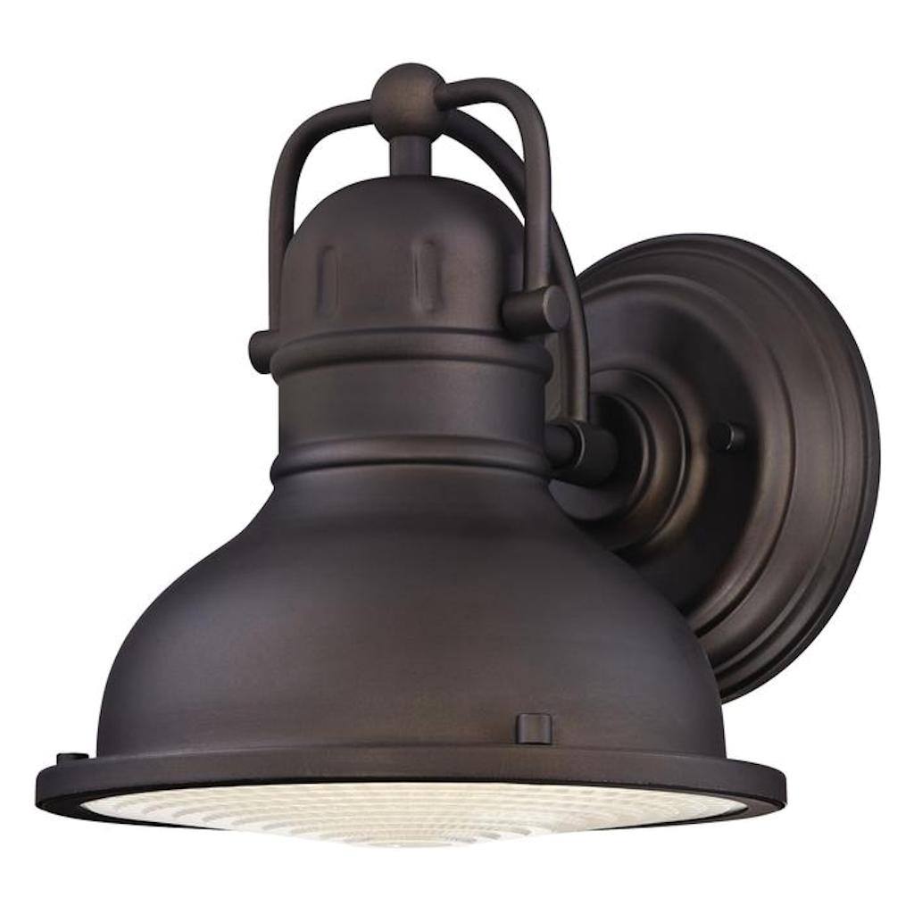 LED 9.5" Lantern Oil Rubbed Bronze Wall Light Fixture with Clear Prismatic Lens 1