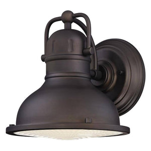 LED 9.5" Lantern Oil Rubbed Bronze Wall Light Fixture with Clear Prismatic Lens 1
