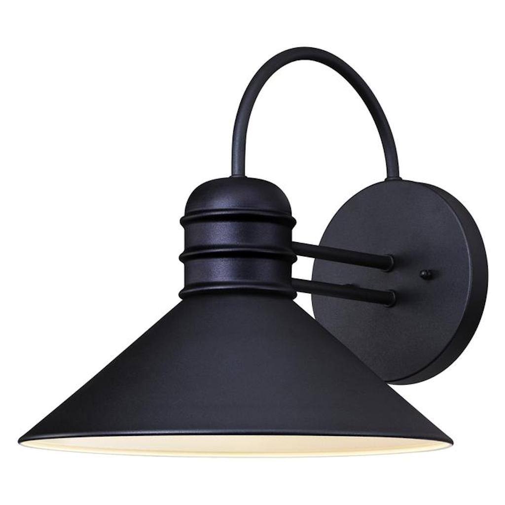 1 Light (Medium Screw Base) 11" Lantern Textured Black Wall Light Fixture 1