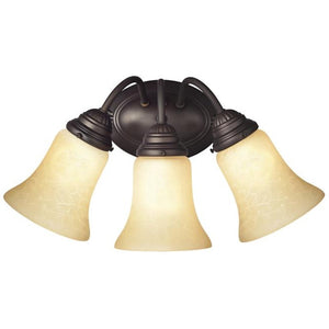 3 Light (Medium Screw Base) 17.25" Trinity II Oil Rubbed Bronze Finish with Aged Alabaster Glass Wall Light Fixture 1