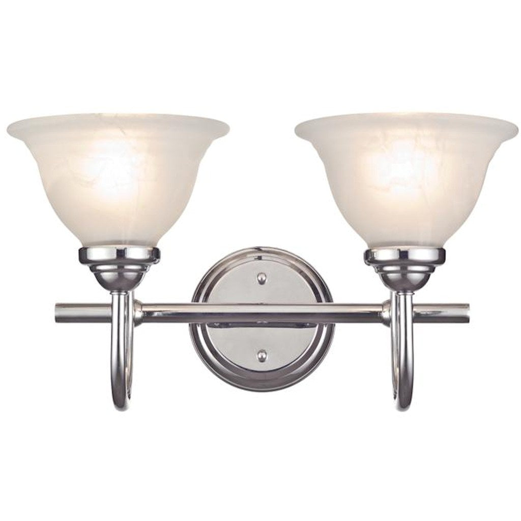 2 Light (Medium Screw Base) 15.9" Elena II Chrome Finish with Honey Swirl Scavo Glass Wall Light Fixture 1