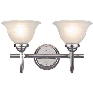2 Light (Medium Screw Base) 15.9" Elena II Chrome Finish with Honey Swirl Scavo Glass Wall Light Fixture 1