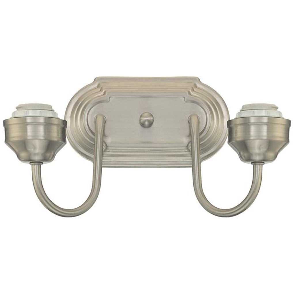 2 Light (Medium Screw Base) 11" Brushed Nickel Finish Wall Light Fixture 1