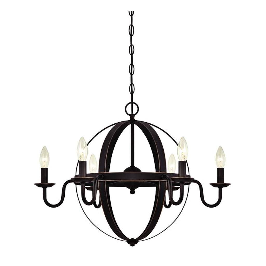 6 Light Oil Rubbed Bronze Ceiling Light Fixture 1