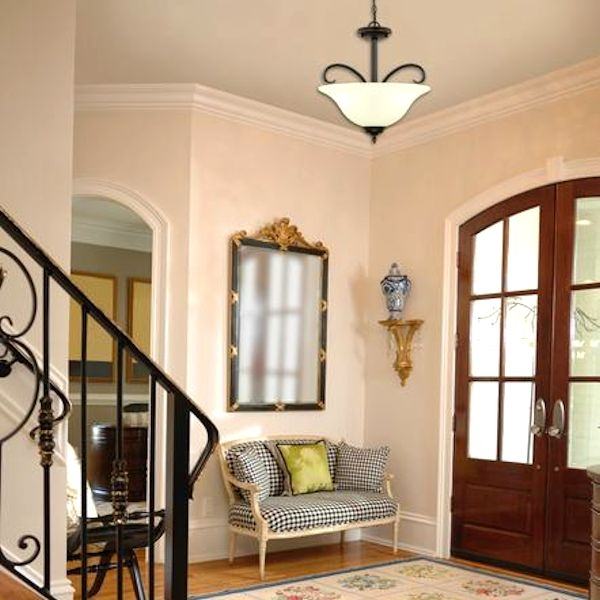 3 Light Indoor Amber Bronze Convertible Pendant/Semi-Flush Ceiling Fixture 2
