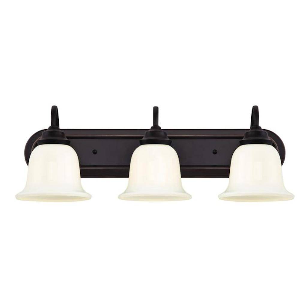 3 Light Amber Bronze Indoor Wall Fixture 1