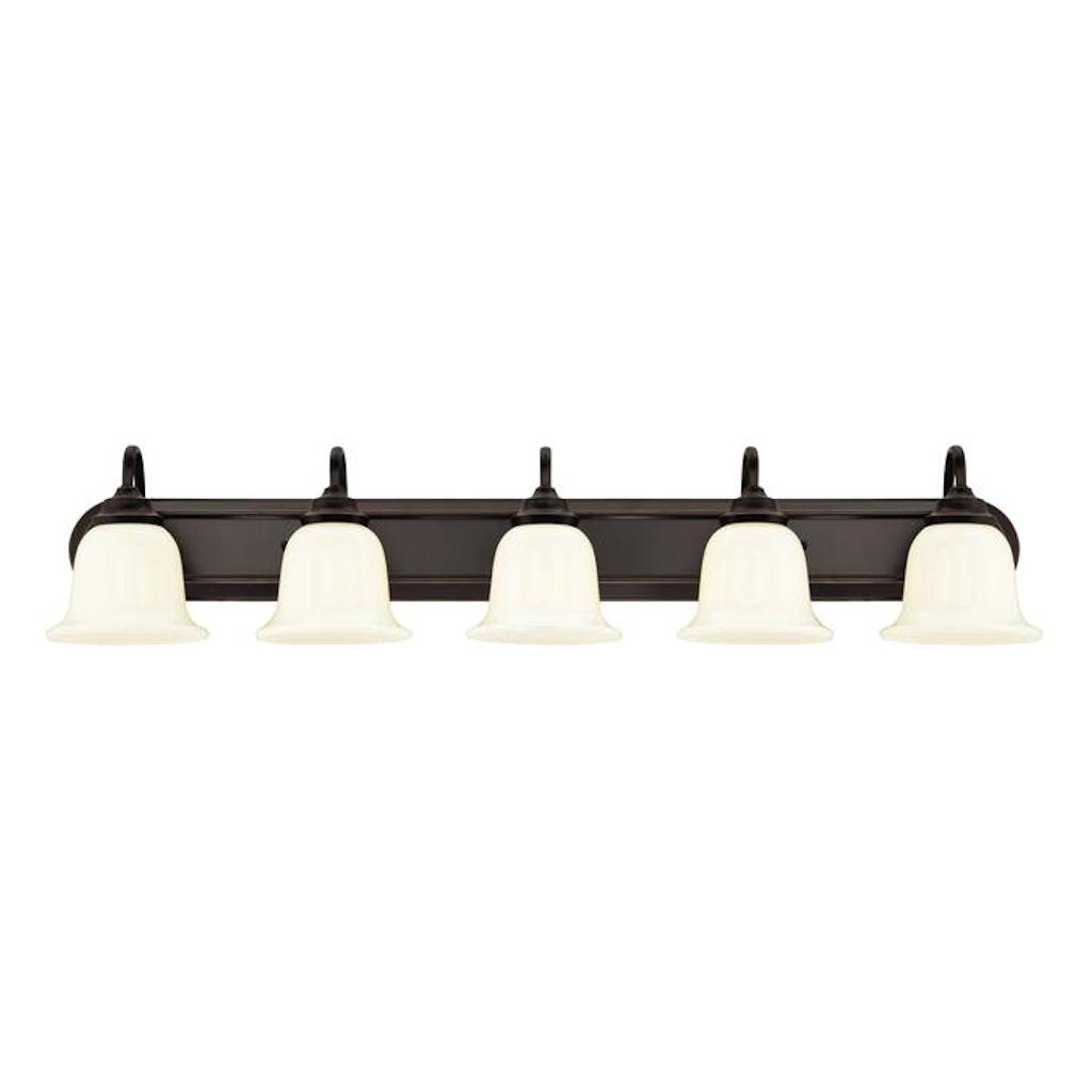 5 Light Amber Bronze Wall Light Fixture 1