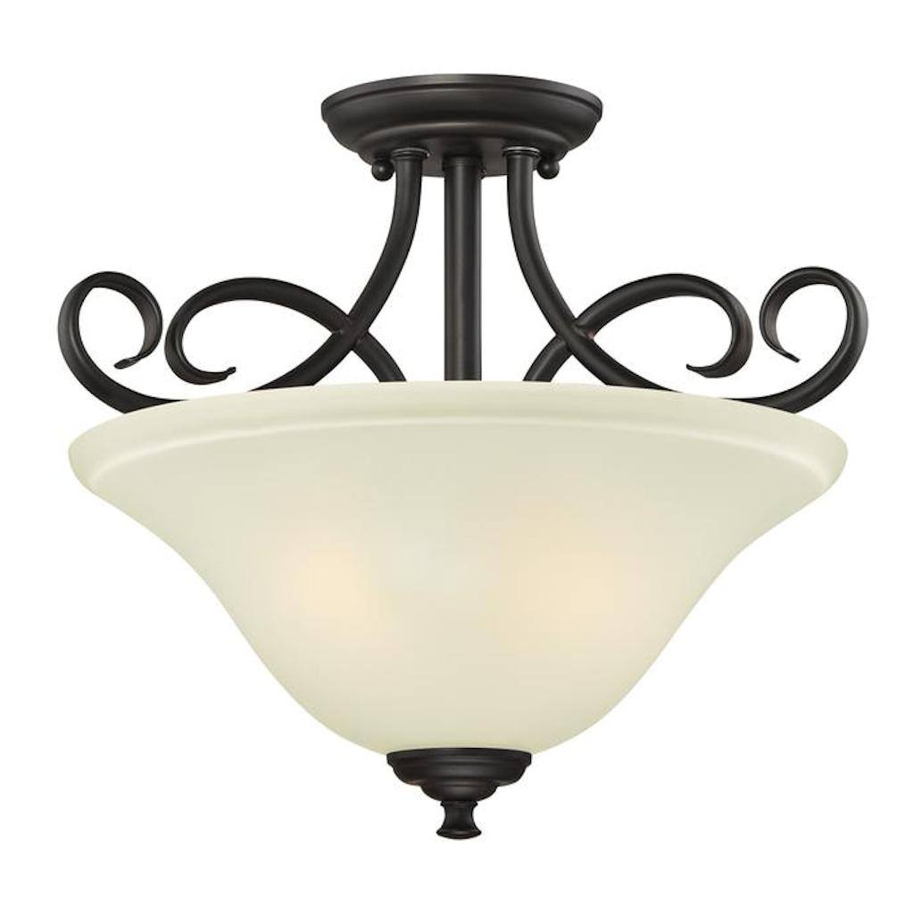 2 Light Oil Rubbed Bronze Semi-Flush Ceiling Light Fixture 1