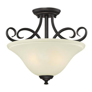 2 Light Oil Rubbed Bronze Semi-Flush Ceiling Light Fixture 1