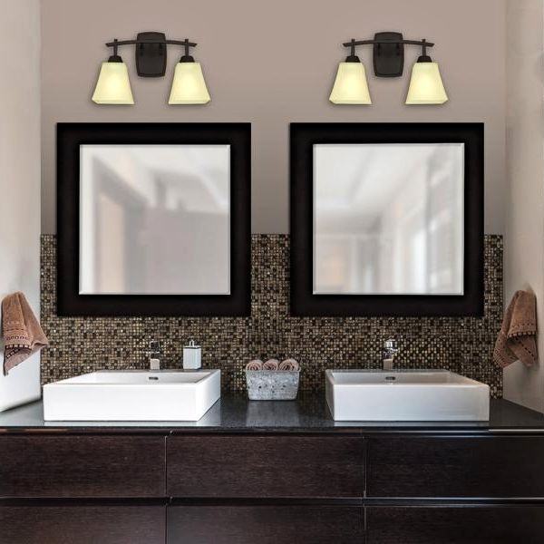 2 Light Oil Rubbed Bronze Wall Light Fixture 2