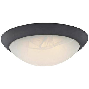 1 Light Oil Rubbed Bronze White Alabaster Glass Dimmable LED Flush Mount 1