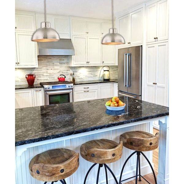 1 Light Hammered Brushed Nickel Pendant 2