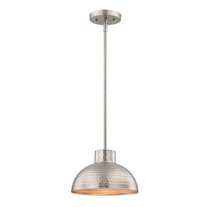 1 Light Hammered Brushed Nickel Pendant 1