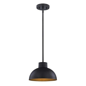 1 Light Hammered Oil Rubbed Bronze Gold Interior Pendant 1