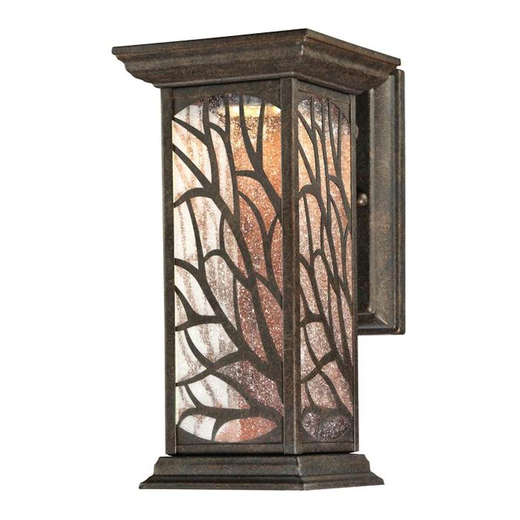 1 Light Victorian Bronze Clear Seeded Glass LED Outdoor Wall Lantern 1