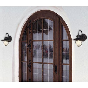 1 Light Oil Rubbed Bronze with Highlights Clear Water Glass Outdoor Wall Lantern 2