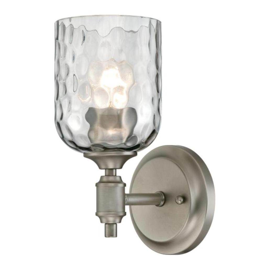 1 Light Dark Pewter Grey Hammered Glass Shade Wall Light Fixture 1
