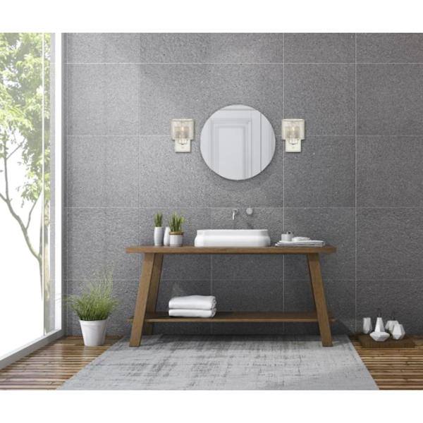 1 Light Brushed Nickel Mesh Shade Wall Light Fixture 2