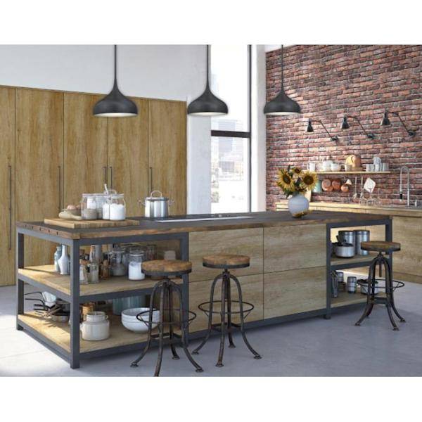 1 Light Matte Brushed Gun Metal with Silver Interior Adjustable Pendant Light Fixture 2