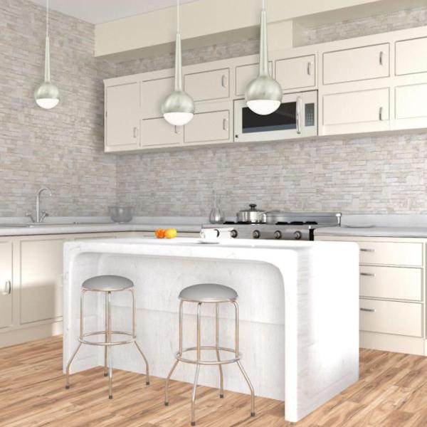 1 Light Brushed Nickel Frosted Opal Glass Shade Dimmable Adjustable LED Mini Pendant Light Fixture 3