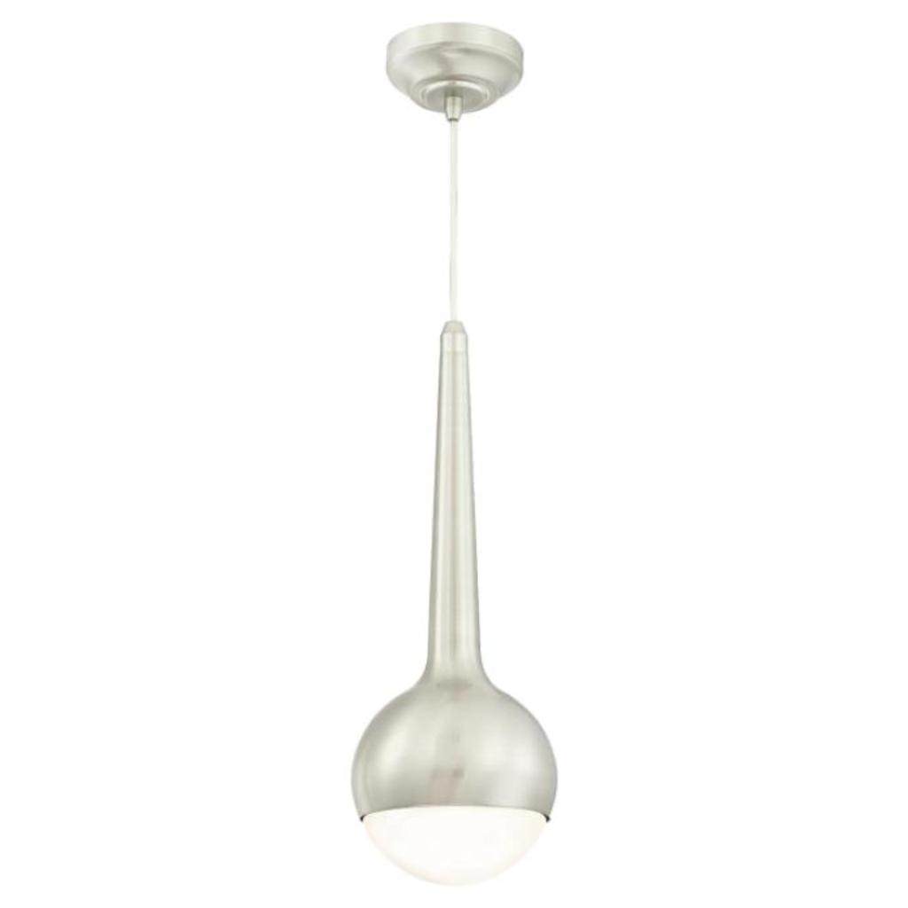 1 Light Brushed Nickel Frosted Opal Glass Shade Dimmable Adjustable LED Mini Pendant Light Fixture 1