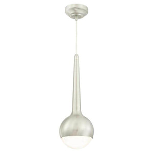 1 Light Brushed Nickel Frosted Opal Glass Shade Dimmable Adjustable LED Mini Pendant Light Fixture 1