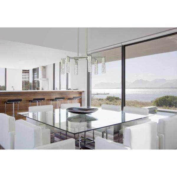 6 Light 38 watt 3000K Natural White Brushed Nickel Dimmable LED Chandelier 3