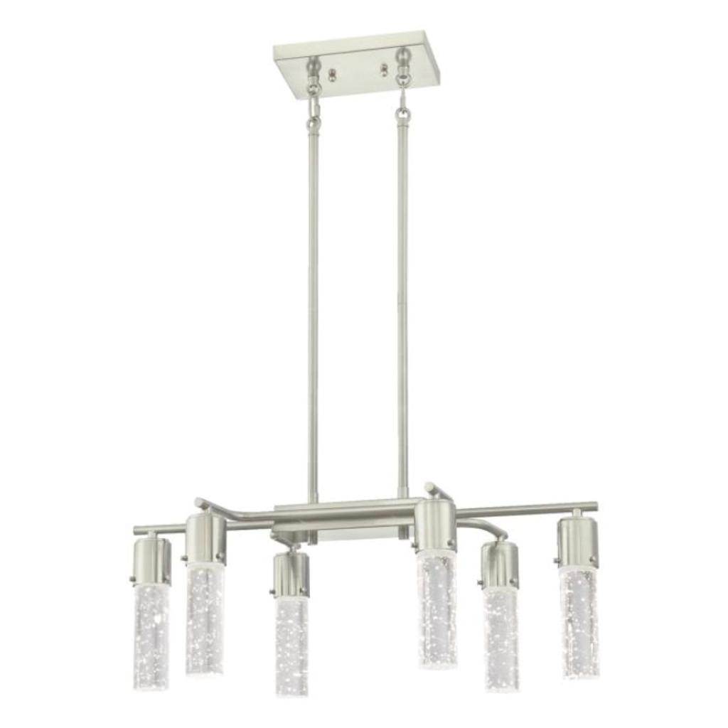 6 Light 38 watt 3000K Natural White Brushed Nickel Dimmable LED Chandelier 1